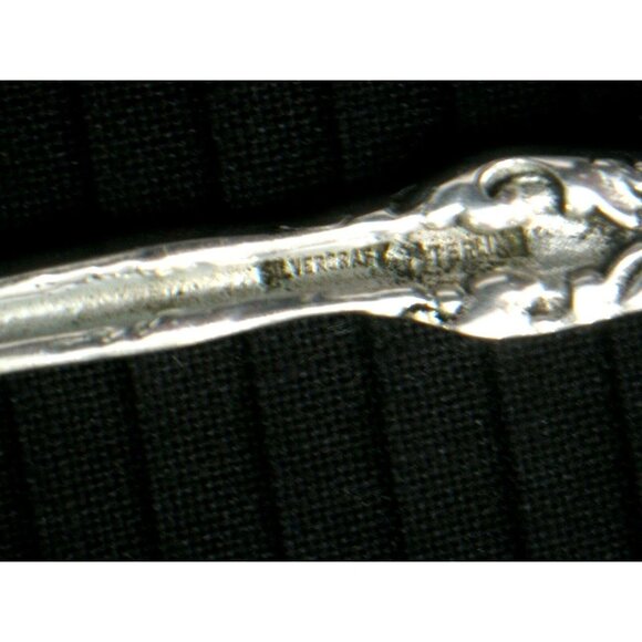 Antique Silvercraft Sterling Silver 9" Pierced Serving Spoon Lilly Pattern - Picture 8 of 9